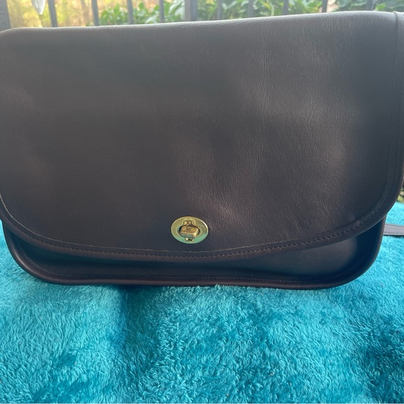 Coach Dark Brown Leather Shoulder Bag